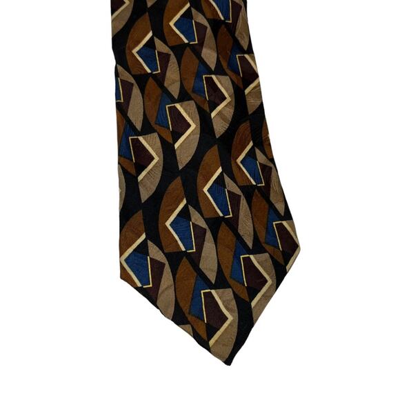 Ziggurat by Mulberberry Neckwear Geometric 100% imported silk made in USA - Picture 2 of 10